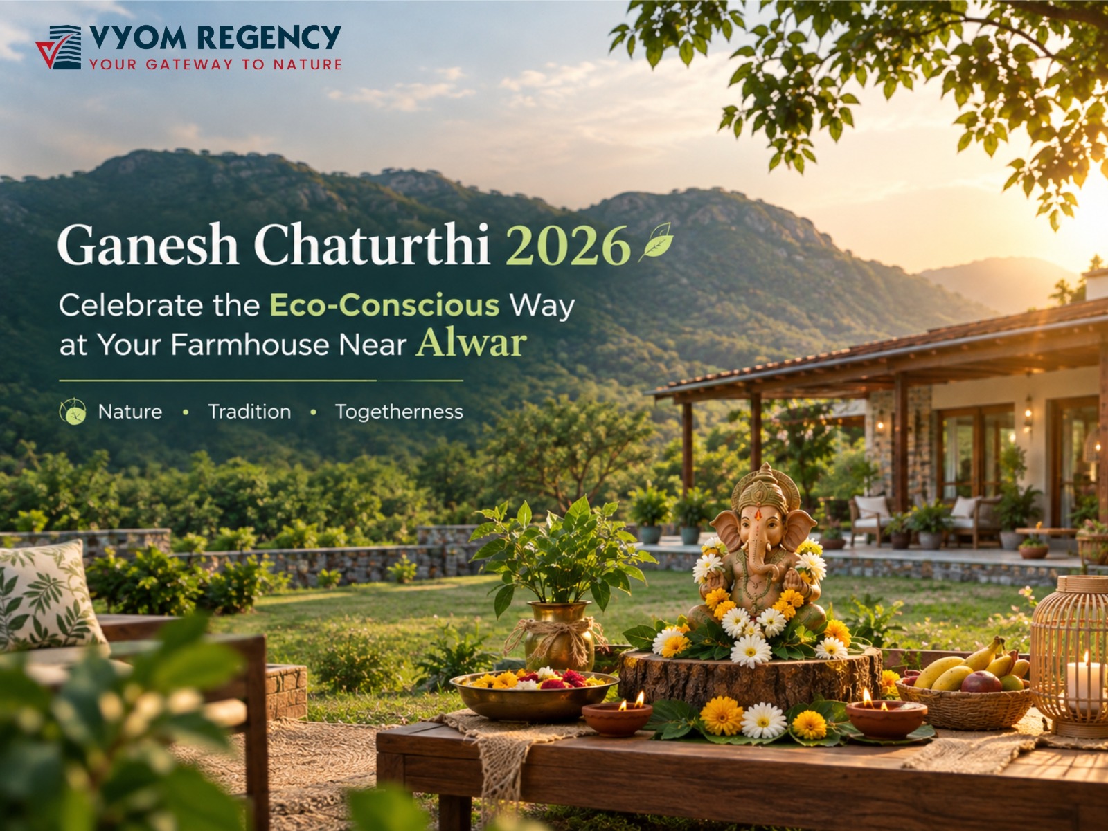 Ganesh Chaturthi 2026: Celebrate Sustainably at Your Farmhouse Near Alwar